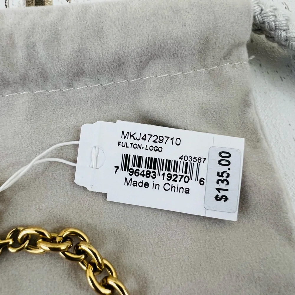 Michael Kors Fulton Logo Bracelet Yellow Gold Crystals - Picture 8 of 11